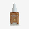 Glampton Endless Summer Glow bronzing drops in a square glass bottle with a white dropper cap on a soft gray background.