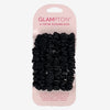 Glampton satin scrunchies set in black on a soft gray background